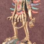 Pure Brass Kali Mata Idol with Stonework | 18" Four-Armed Art | 9.5kg Sacred Masterpiece | Meenakari Temple Beauty | Jaipurio